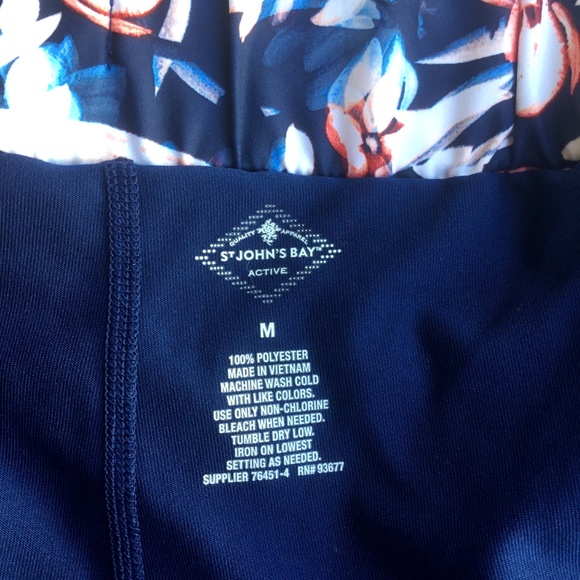 SAINT JOHN'S BAY Tennis Flora Printed Short Skirt Elastic Waist Tie Pockets M - Picture 9 of 9